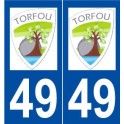 49 Torfou logo autocollant plaque stickers ville