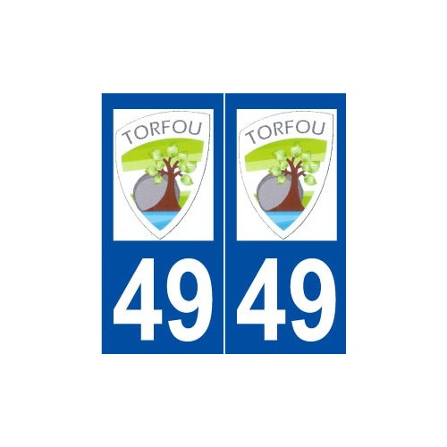 49 Torfou logo autocollant plaque stickers ville
