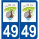 49 Torfou logo autocollant plaque stickers ville