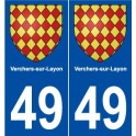 49 Verchers-sur-Layon blason autocollant plaque stickers ville