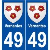 49 Vernantes blason autocollant plaque stickers ville