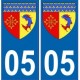 05 Hautes Alpes autocollant plaque blason armoiries stickers