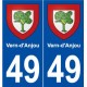 49 Vern-d'Anjou blason autocollant plaque stickers ville