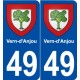 49 Vern-d'Anjou blason autocollant plaque stickers ville