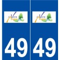 49 Vern-d'Anjou logo autocollant plaque stickers ville