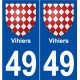 49 Vihiers blason autocollant plaque stickers ville