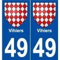 49 Vihiers coat of arms sticker plate stickers city