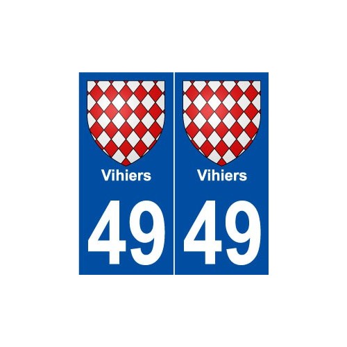 49 Vihiers blason autocollant plaque stickers ville