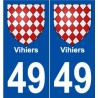 49 Vihiers blason autocollant plaque stickers ville
