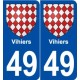 49 Vihiers blason autocollant plaque stickers ville