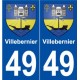 49 Villebernier blason autocollant plaque stickers ville