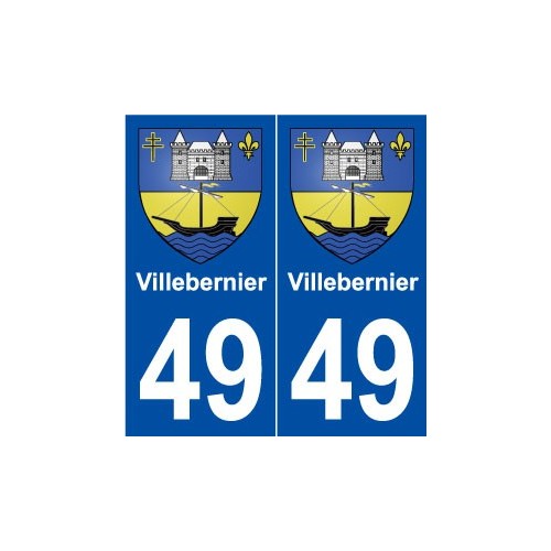 49 Villebernier blason autocollant plaque stickers ville