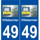 49 Villebernier logo autocollant plaque stickers ville