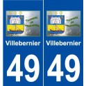 49 Villebernier logo autocollant plaque stickers ville