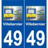 49 Villebernier logo autocollant plaque stickers ville