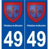 49 Villedieu-la-Blouère blason autocollant plaque stickers ville