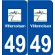 49 Villemoisan logo autocollant plaque stickers ville