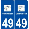 49 Villemoisan logo autocollant plaque stickers ville