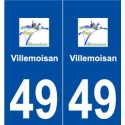 49 Villemoisan logo autocollant plaque stickers ville