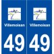 49 Villemoisan logo autocollant plaque stickers ville