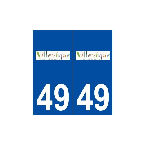 49 Villevêque logo autocollant plaque stickers ville