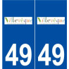 49 Villevêque logo autocollant plaque stickers ville