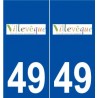 49 Villevêque logo autocollant plaque stickers ville
