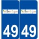 49 Villevêque logo autocollant plaque stickers ville