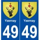 49 Yzernay blason autocollant plaque stickers ville