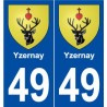 49 Yzernay blason autocollant plaque stickers ville
