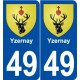 49 Yzernay blason autocollant plaque stickers ville