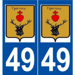 49 Yzernay logo autocollant plaque stickers ville