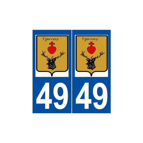 49 Yzernay logo autocollant plaque stickers ville