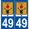 49 Yzernay logo autocollant plaque stickers ville