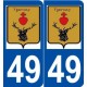 49 Yzernay logo autocollant plaque stickers ville