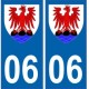 06 Alpes Maritimes autocollant plaque blason armoiries stickers