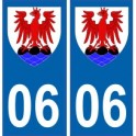 06 Alpes Maritimes autocollant plaque blason armoiries stickers