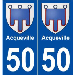 50 Acqueville blason autocollant plaque stickers ville