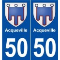 50 Acqueville blason autocollant plaque stickers ville