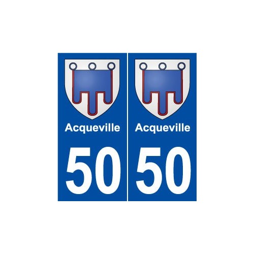 50 Acqueville blason autocollant plaque stickers ville