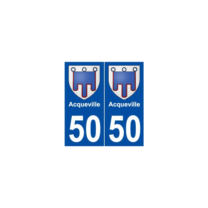 50 Acqueville blason autocollant plaque stickers ville