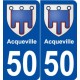 50 Acqueville blason autocollant plaque stickers ville