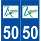 50 Acqueville logo autocollant plaque stickers ville