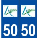 50 Acqueville logo autocollant plaque stickers ville