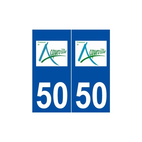50 Acqueville logo autocollant plaque stickers ville