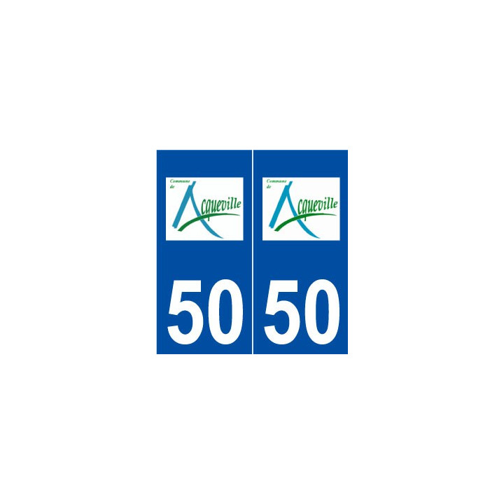 50 Acqueville logo autocollant plaque stickers ville