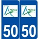 50 Acqueville logo autocollant plaque stickers ville