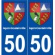 50 Agon-Coutainville blason autocollant plaque stickers ville