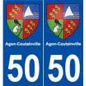 50 Agon-Coutainville blason autocollant plaque stickers ville
