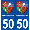 50 Agon-Coutainville blason autocollant plaque stickers ville